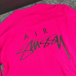Nike X Stussy Dri-FIT Mesh Pink Jersey Black - Size S Rare Air Stussy NWT